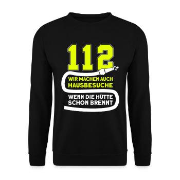 Feuerwehr Feuerwehrmann Feuerwehrleute FFW BFW - Unisex Pullover - Schwarz - Vorne - Alina (178cm) & Michal (187cm)