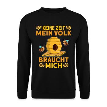 Imker Spruch Imkerin Imkerei Biene Bienen T-Shirt - Unisex Pullover - Schwarz - Vorne - Alina (178cm) & Michal (187cm)