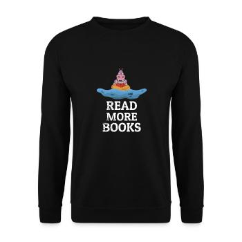 Read More Books - Unisex Sweatshirt - black - Front - Alina (178cm) & Michal (187cm)