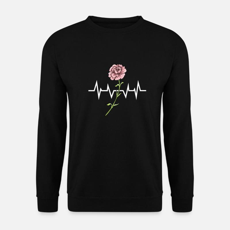 Blumen Nelke Herzschlag - Unisex Pullover - Schwarz