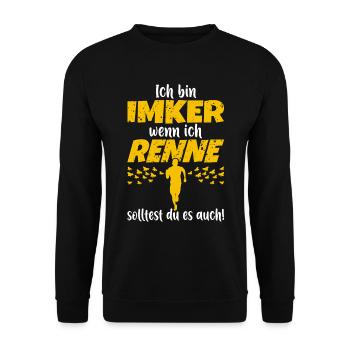 Imker Imkerin Bienenzüchter Bienenzucht Bienen - Unisex Pullover - Schwarz - Vorne - Alina (178cm) & Michal (187cm)