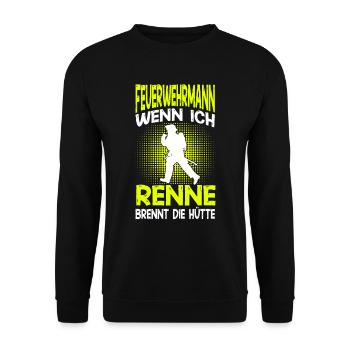 Feuerwehrmann FFW BFW Freiwillige Feuerwehr - Unisex Pullover - Schwarz - Vorne - Alina (178cm) & Michal (187cm)