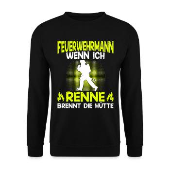 Feuerwehrmann FFW BFW Freiwillige Feuerwehr - Unisex Pullover - Schwarz - Vorne - Alina (178cm) & Michal (187cm)