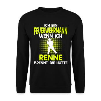 Feuerwehrmann FFW BFW Freiwillige Feuerwehr - Unisex Pullover - Schwarz - Vorne - Alina (178cm) & Michal (187cm)