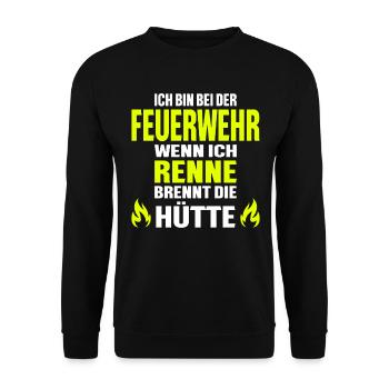 Feuerwehrmann FFW BFW Freiwillige Feuerwehr - Unisex Pullover - Schwarz - Vorne - Alina (178cm) & Michal (187cm)