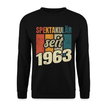 60. Geburtstag Mann Frau 60 Jahre Deko Lustig - Unisex Pullover - Schwarz - Vorne - Alina (178cm) & Michal (187cm)