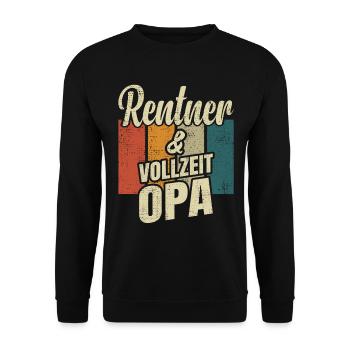 Rentner Opa Geschenk - Unisex Pullover - Schwarz - Vorne - Alina (178cm) & Michal (187cm)