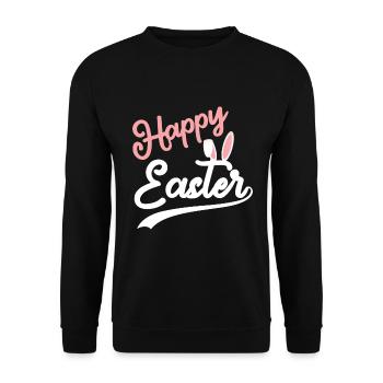 Joyeuses Pâques - Oreilles de lapin de Pâques - Sweat-shirt Unisexe - noir - Devant - Alina (178cm) & Michal (187cm)