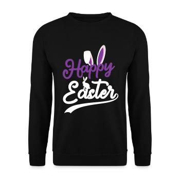 Joyeuses Pâques - Oreilles de lapin de Pâques - Sweat-shirt Unisexe - noir - Devant - Alina (178cm) & Michal (187cm)