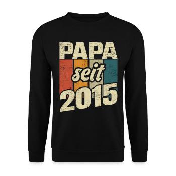 Papa Geschenk Papa 2015 Vater - Unisex Pullover - Schwarz - Vorne - Alina (178cm) & Michal (187cm)