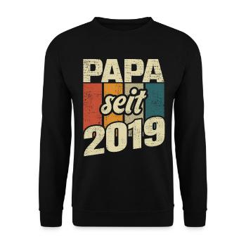 Papa Geschenk Papa 2019 Vater - Unisex Pullover - Schwarz - Vorne - Alina (178cm) & Michal (187cm)