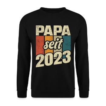 Papa Geschenk Papa 2023 Vater - Unisex Pullover - Schwarz - Vorne - Alina (178cm) & Michal (187cm)
