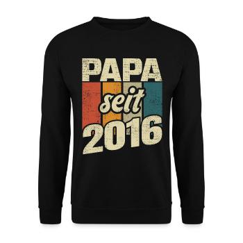 Papa Geschenk Papa 2016 Vater - Unisex Pullover - Schwarz - Vorne - Alina (178cm) & Michal (187cm)