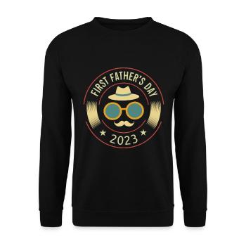 First Father's Day 2023 - Unisex Pullover - Schwarz - Vorne - Alina (178cm) & Michal (187cm)