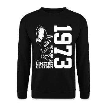 53E ANNIVERSAIRE BOULEDOGUE FRANÇAIS 1973 - Sweat-shirt Unisexe - noir - Devant - Alina (178cm) & Michal (187cm)