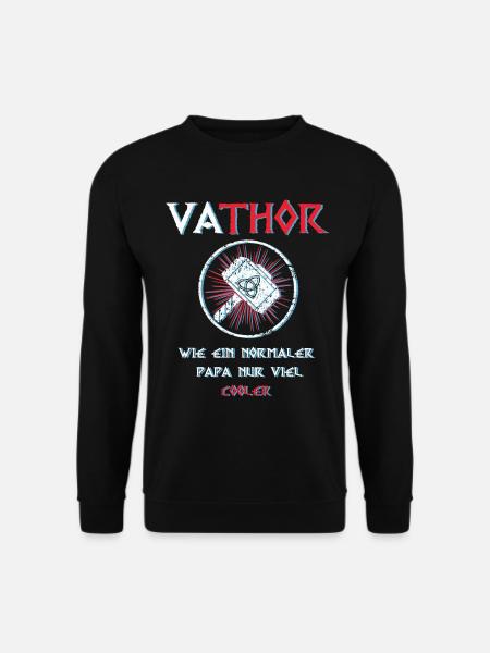 Fathor Vathor Vater Thor Hammer Vatertag Geschenk - Unisex Pullover - Schwarz