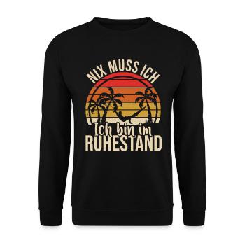 Rente Rentner 2023 Rentenbeginn Renteneintritt - Unisex Pullover - Schwarz - Vorne - Alina (178cm) & Michal (187cm)