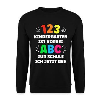 Kita Abgänger 2023 Eine Legende Verlässt Gelände - Unisex Pullover - Schwarz - Vorne - Alina (178cm) & Michal (187cm)