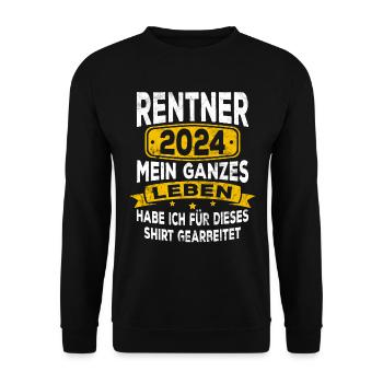 Rente Rentner 2024 Rentenbeginn Renteneintritt - Unisex Pullover - Schwarz - Vorne - Alina (178cm) & Michal (187cm)