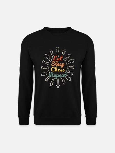 Eat Sleep Chess Repeat - Unisex Pullover - Schwarz