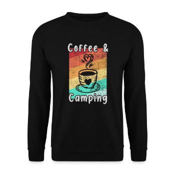 Camping and Coffee - Unisex Sweatshirt - black - Front - Alina (178cm) & Michal (187cm)