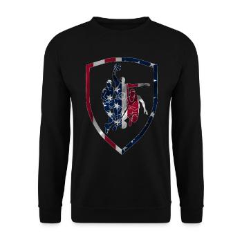 USA BASKETBALL BASKETBALL PLAYER BASKETBALL PLAYER - Unisex Sweatshirt - black - Front - Alina (178cm) & Michal (187cm)