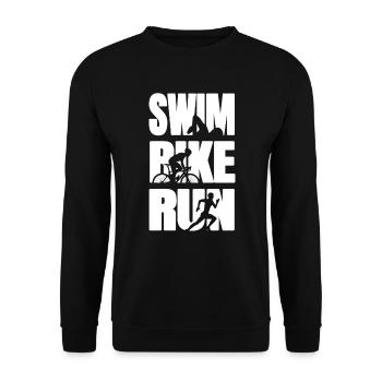 Triathlon Triathlet - Unisex Sweatshirt - black - Front - Alina (178cm) & Michal (187cm)