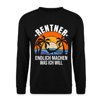Rentner Shirt, Rentner Geschenke, Rente Spruch - Unisex Pullover - Schwarz - Vorne - Alina (178cm) & Michal (187cm)