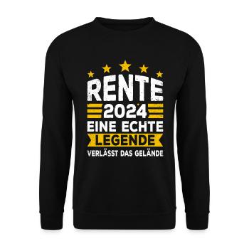 Rente Rentner 2024 Rentenbeginn Renteneintritt - Unisex Pullover - Schwarz - Vorne - Alina (178cm) & Michal (187cm)