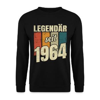 60. Geburtstag Mann Frau 60 Jahre 1964 Deko Lustig - Unisex Pullover - Schwarz - Vorne - Alina (178cm) & Michal (187cm)