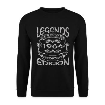 60th birthday 1964 - Unisex Sweatshirt - black - Front - Alina (178cm) & Michal (187cm)