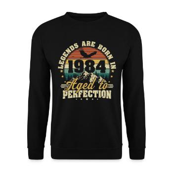 1984 Vintage Born légendes cadeau d’anniversaire - Sweat-shirt Unisexe - noir - Devant - Alina (178cm) & Michal (187cm)