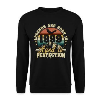1999 Vintage Born légendes cadeau d’anniversaire - Sweat-shirt Unisexe - noir - Devant - Alina (178cm) & Michal (187cm)