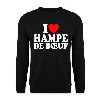 Boucher I Love Hampe De Boeuf - Sweat-shirt Unisexe - noir - Devant - Alina (178cm) & Michal (187cm)