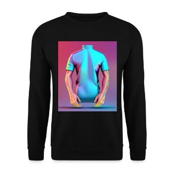 Ethereal Power: Holographic Muscles - Unisex Sweatshirt - black - Front - Alina (178cm) & Michal (187cm)