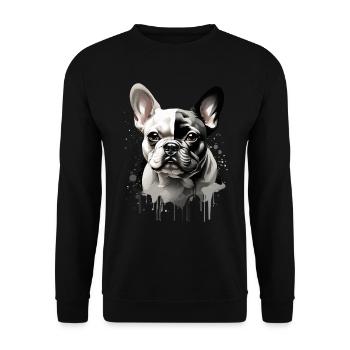 CHIEN BOULEDOGUE FRANÇAIS - Sweat-shirt Unisexe - noir - Devant - Alina (178cm) & Michal (187cm)
