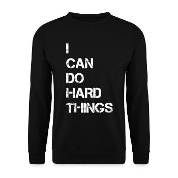 I Can Do Hard Things - Unisex Sweatshirt - black - Front - Alina (178cm) & Michal (187cm)