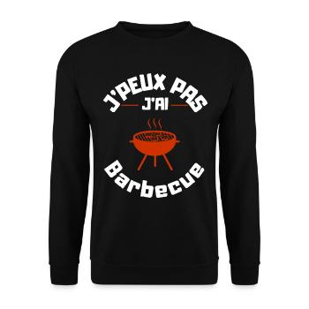 J'peux pas j'ai Barbecue - Sweat-shirt Unisexe - noir - Devant - Alina (178cm) & Michal (187cm)