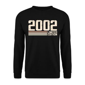 2002 Millésime 2002 Anniversaire 2002 Rétro 2002 - Sweat-shirt Unisexe - noir - Devant - Alina (178cm) & Michal (187cm)
