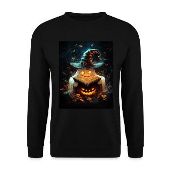 Cadeau d’Halloween Femmes Citrouille Hommes Enfants - Sweat-shirt Unisexe - noir - Devant - Alina (178cm) & Michal (187cm)