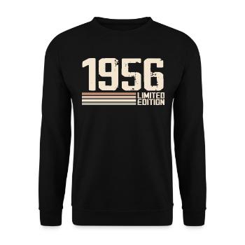 1956 Jahrgang 1956 Geburtstag 1956 Retro 1956 - Unisex Pullover - Schwarz - Vorne - Alina (178cm) & Michal (187cm)
