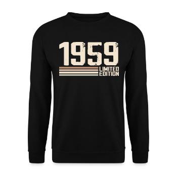 1959 Jahrgang 1959 Geburtstag 1959 Retro 1959 - Unisex Pullover - Schwarz - Vorne - Alina (178cm) & Michal (187cm)