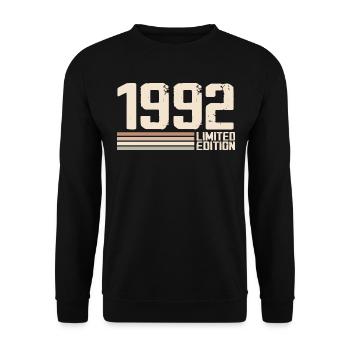 1992 Millésime 1992 Anniversaire 1992 Rétro 1992 - Sweat-shirt Unisexe - noir - Devant - Alina (178cm) & Michal (187cm)
