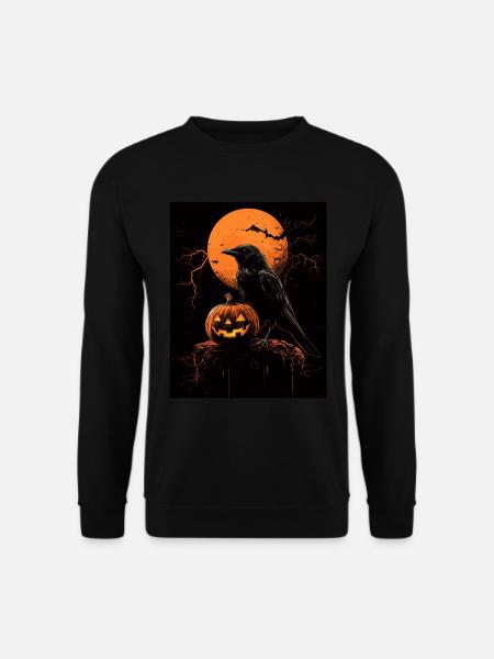 Halloween Geschenk Frauen Krähe Männer Kinder Deko - Unisex Pullover - Schwarz