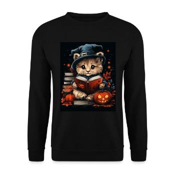 Halloween Gift Women Lion Men Kids Decoration - Unisex Sweatshirt - black - Front - Alina (178cm) & Michal (187cm)