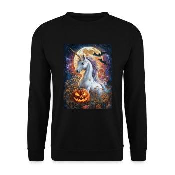 Cadeau d’Halloween Femmes Licorne Hommes Enfants - Sweat-shirt Unisexe - noir - Devant - Alina (178cm) & Michal (187cm)