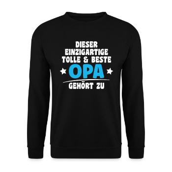 Dieser tolle Opa gehört zu Wunschname - Unisex Pullover - Schwarz - Vorne - Alina (178cm) & Michal (187cm)