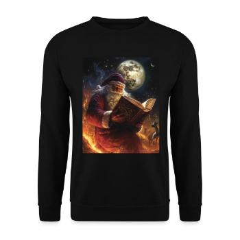 Weihnachtsmann Frauen Männer Kinder Weihnachten - Unisex Pullover - Schwarz - Vorne - Alina (178cm) & Michal (187cm)