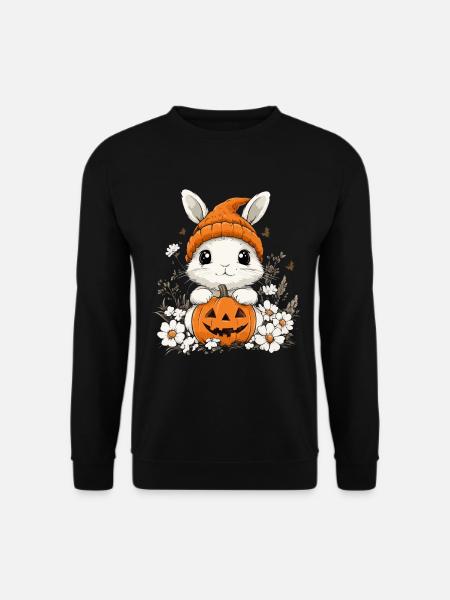 Halloween Hase Geschenk Frauen Männer Kinder Deko - Unisex Pullover - Schwarz