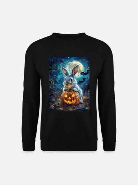 Halloween Hase Geschenk Frauen Männer Kinder Deko - Unisex Pullover - Schwarz